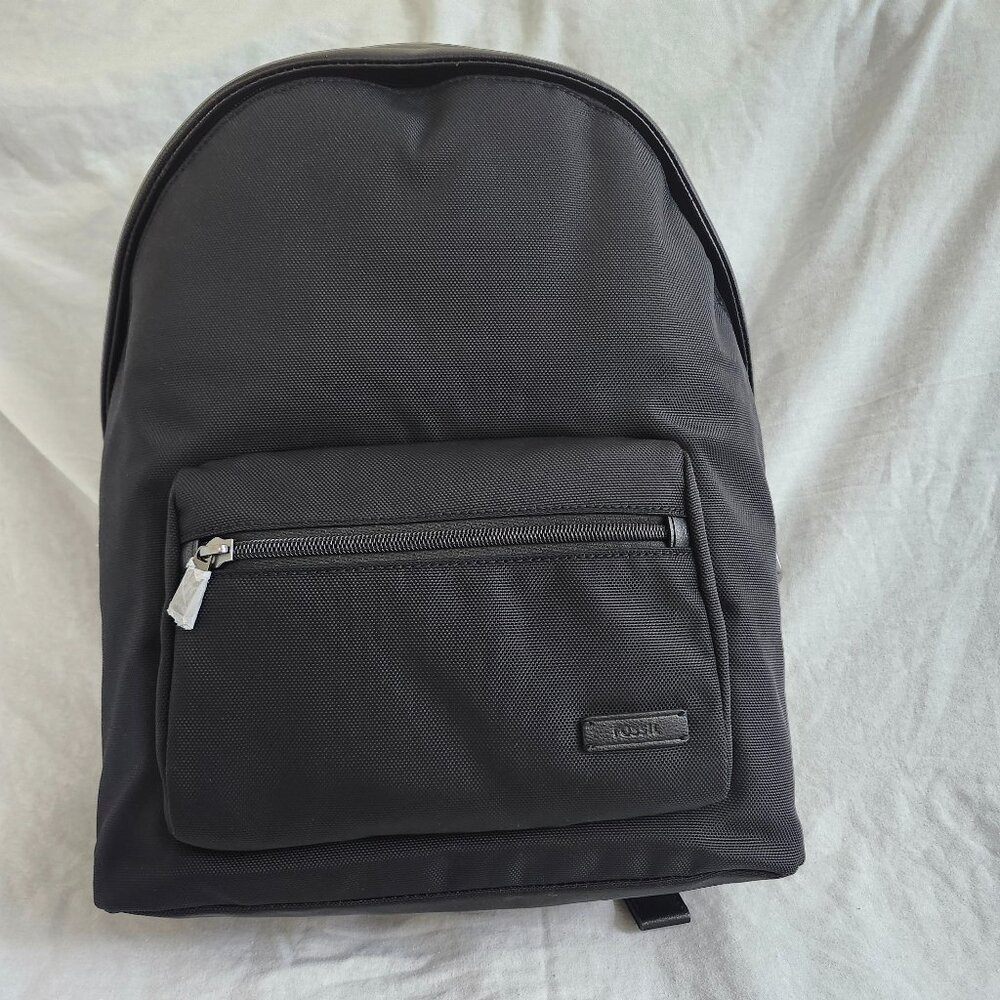 Fossil Sawyer Black Leather Dome Backpack, NWT – Rare & New